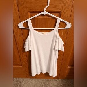 White Cold Shoulder Top